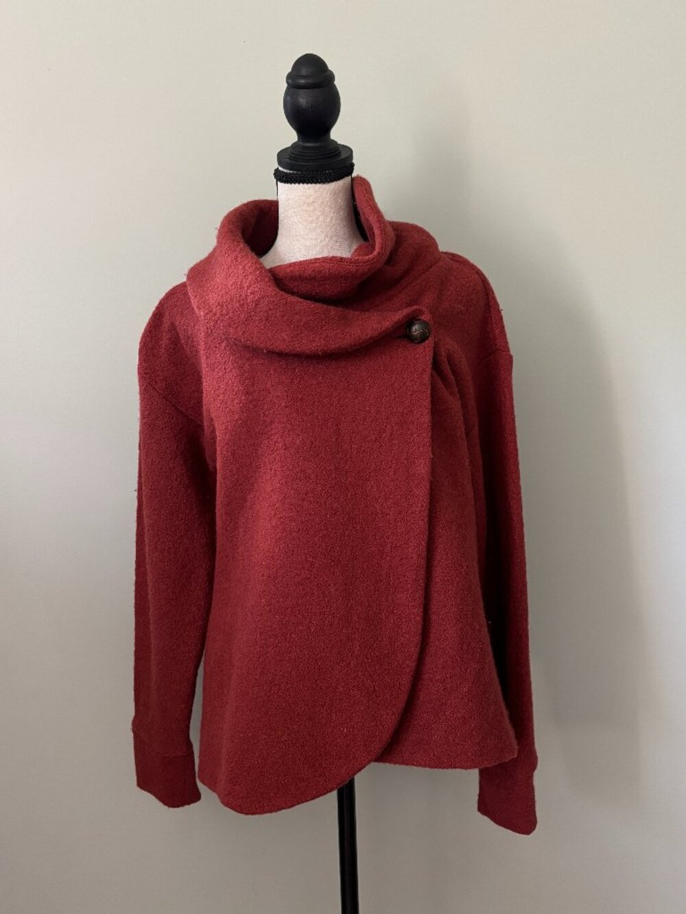 Sigrid Olsen Rust Boiled Wool Asymmetrical Jacket — Size S Like New